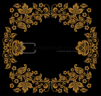 background of floral pattern with traditional russian flower ornament.Khokhloma. 