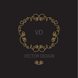 Vector geometric frame in mono line style. Design element