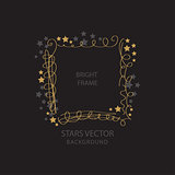 Round frame with golden stars