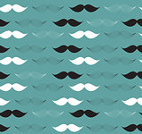 Moustache Seamless Pattern Vector Illustration