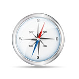 Glossy Realistic Compass. Vector Illustration