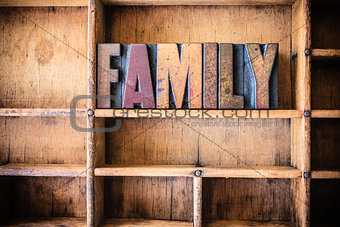 Family Concept Wooden Letterpress Theme