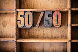 50/50 Concept Wooden Letterpress Theme
