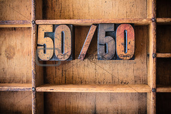50/50 Concept Wooden Letterpress Theme