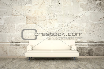 photo wall mural stone wall sofa floor