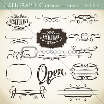 calligraphic design elements to embellish your layout