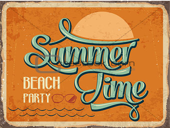 Retro metal sign " Summer time"