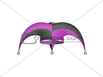 Jester hat in black and purple design