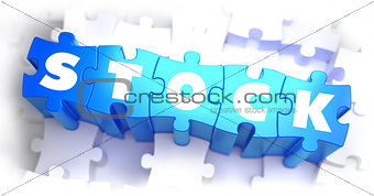 Stock-White Word on Blue Puzzles.