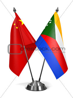 China and Comoros - Miniature Flags.