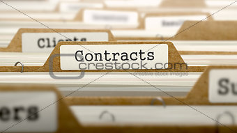 Contracts Concept with Word on Folder.