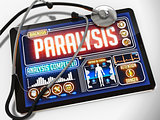 Paralysis on the Display of Medical Tablet.