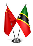 China, Saint Kitts and Nevis - Miniature Flags.