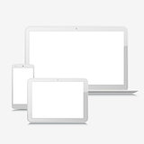 Blank laptop, smartphone and tablet mock-up