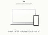 Blank laptop and smartphone mock-up