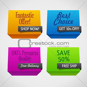 Origami polygonal sale banners