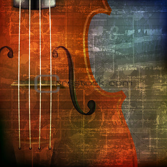 abstract grunge background with violin
