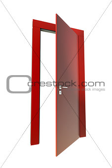 red wooden door 
