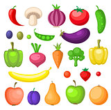 Fruits and vegetables icons