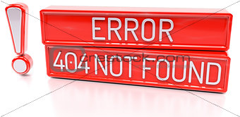 Error 404 Not Found - 3d banner, isolated on white background