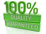 100% Quality Guaranteed, 100 percent, 3d banner - isolated, on w