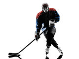 Ice hockey man player silhouette