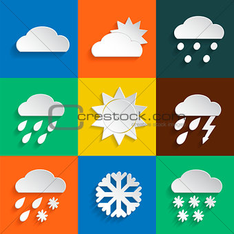Weather icons colored background