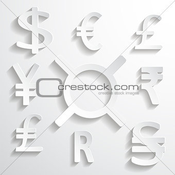White Paper Currency Signs