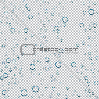 Water droplets on a transparent background