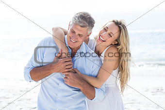 Happy couple laughing together