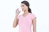 Pretty woman drinking glass of water
