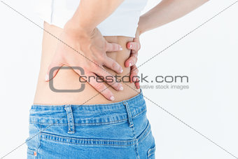 Woman suffering from back pain