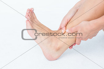 Woman with ankle pain