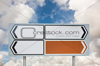 Signpost arrows with copy space