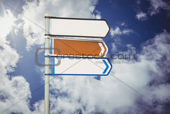 Signpost arrows with copy space
