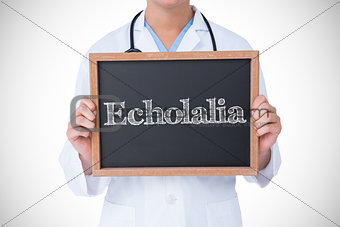 Echolalia against doctor showing little blackboard