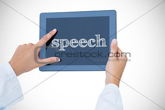 Speech against doctor using tablet pc