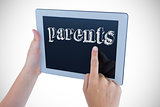 Parents against woman using tablet pc