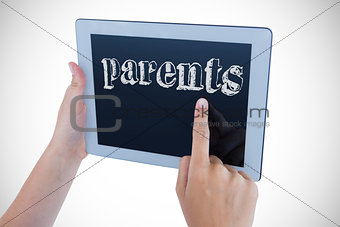 Parents against woman using tablet pc