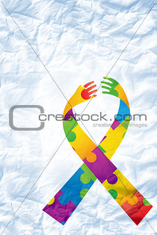 Composite image of autism awareness ribbon