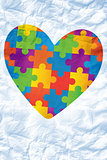 Composite image of autism awareness heart