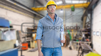 Composite image of casual architect