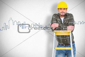 Composite image of manual worker