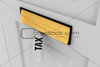Tax against letter through post box
