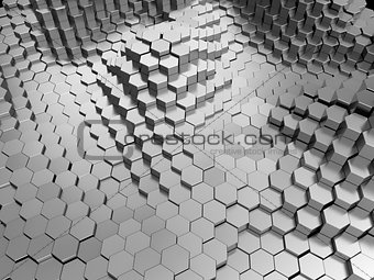 metal hexagons background