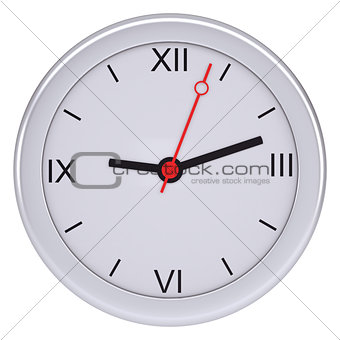White clock on isolated background