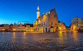 Tallinn Town Hall and Raekoja Square in the Morning, Tallinn, Estonia
