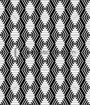 Diamonds and hexagons seamless pattern.