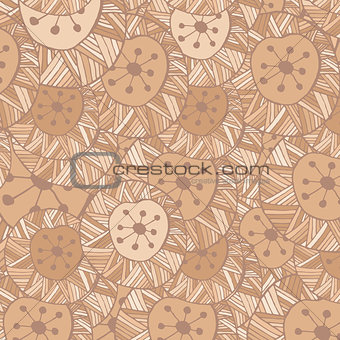 Hand drawn ornamental pattern with circle and lines