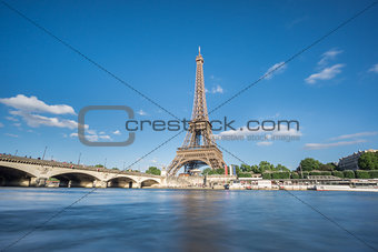 The Eiffel Tower and Seine River in Paris, France
